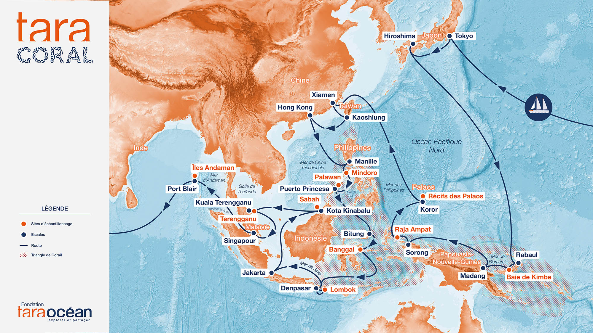 Carte Tara Coral, © Fondation Tara Océan
